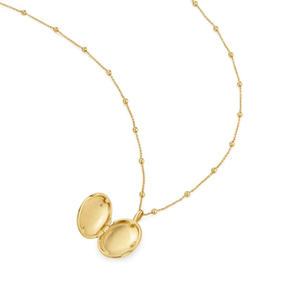 Ania Haie Yellow Gold Plate Butterfly CZ Locket Necklace