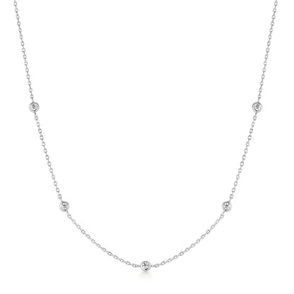 Ania Haie Silver Classic Bezel Set Station Necklace