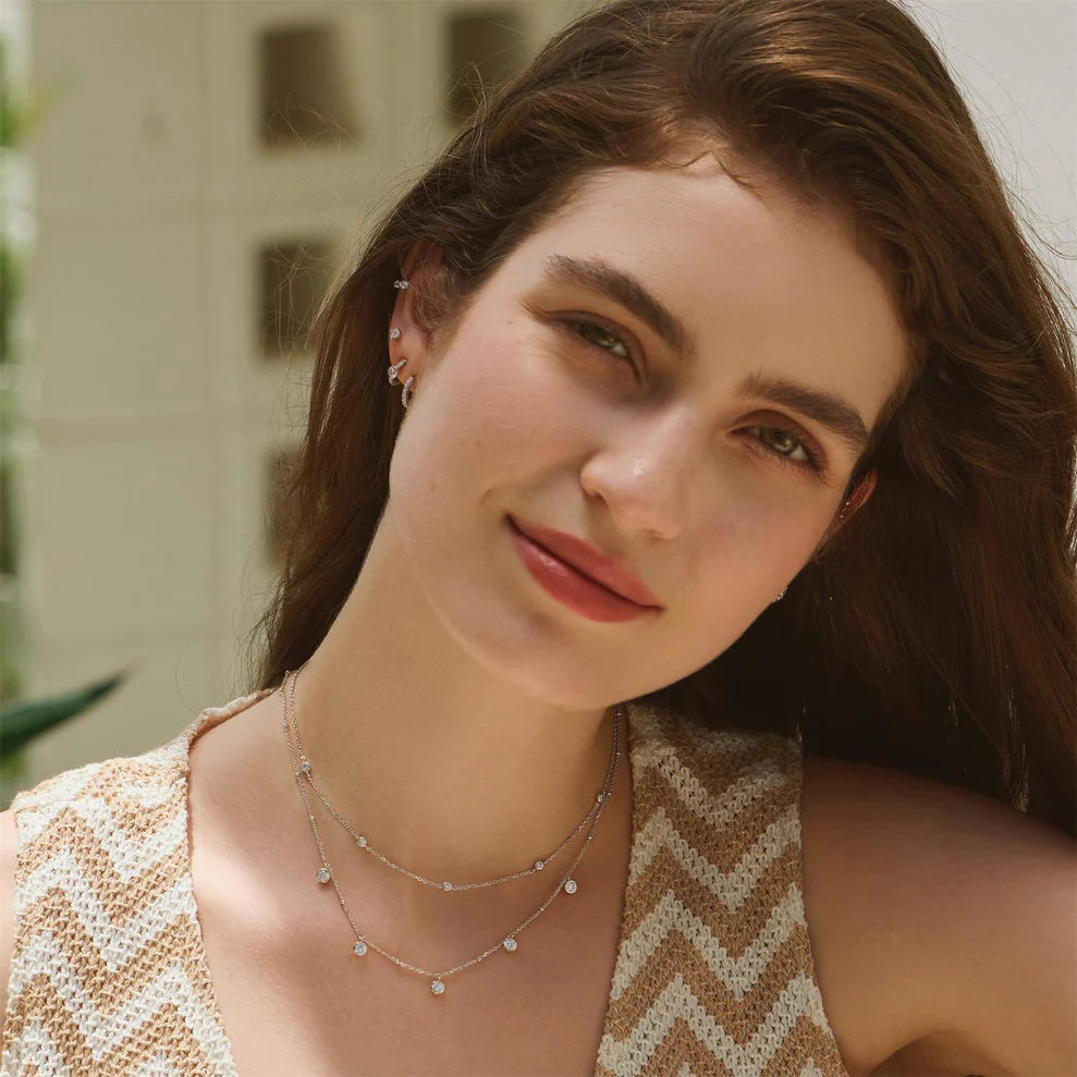 Ania Haie Silver Classic Bezel Set Station Necklace