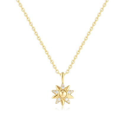 Ania Haie Gold Plated CZ Sunburst Necklace
