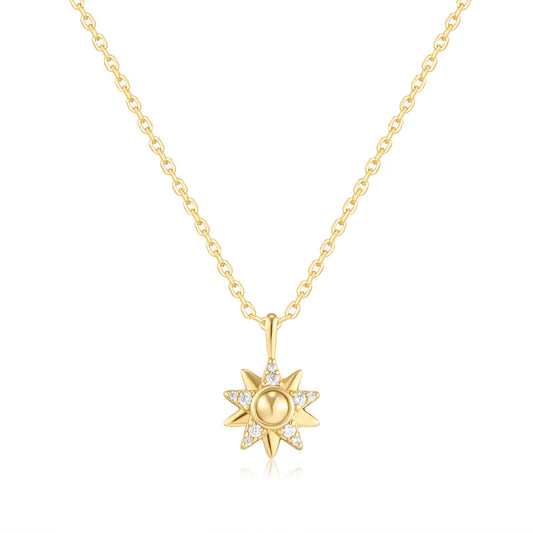 Ania Haie Gold Plated CZ Sunburst Necklace