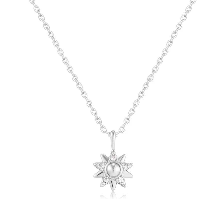 Ania Haie Silver CZ Sunburst Necklace