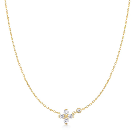 Ania Haie Gold Plated CZ Sparkling Lucky Clover Necklace