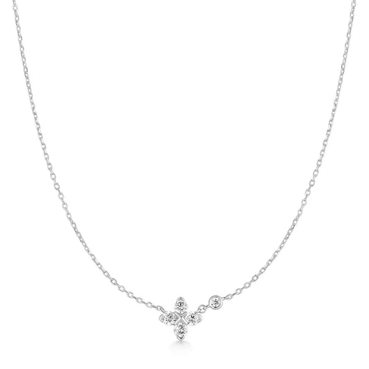 Ania Haie Silver CZ Sparkling Lucky Clover Necklace
