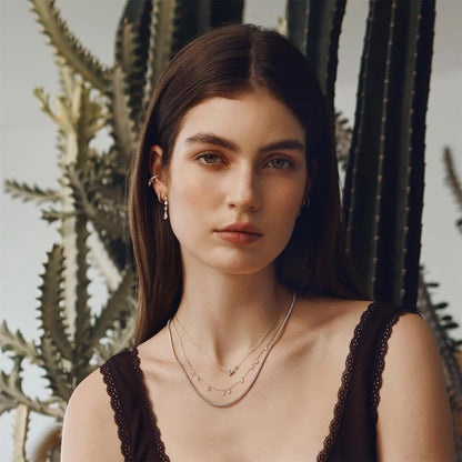 Ania Haie Silver CZ Sparkling Lucky Clover Necklace