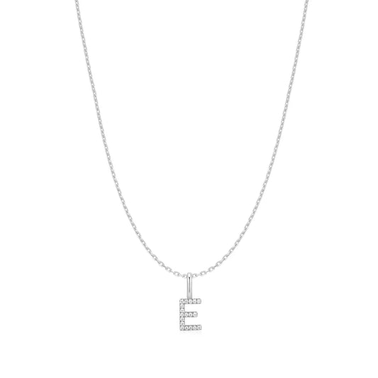 Ania Haie Sterling Silver CZ Letter 'E' Initial Necklace
