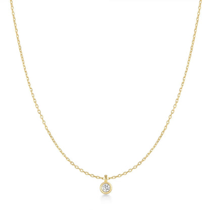 Ania Haie Gold Plated Classic Bezel Set Solitaire Necklace