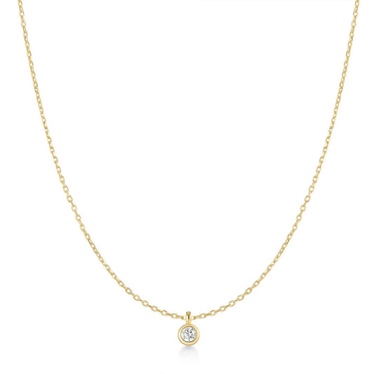 Ania Haie Gold Plated Classic Bezel Set Solitaire Necklace
