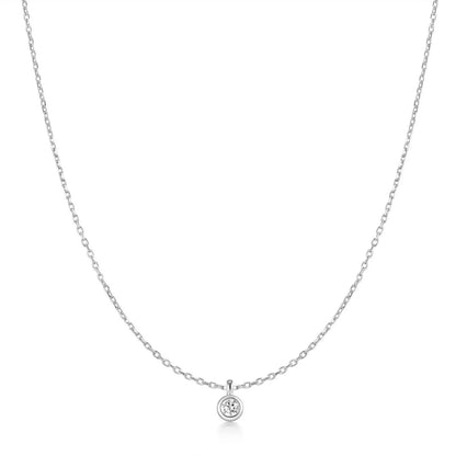 Ania Haie Silver Classic Bezel Set Solitaire Necklace