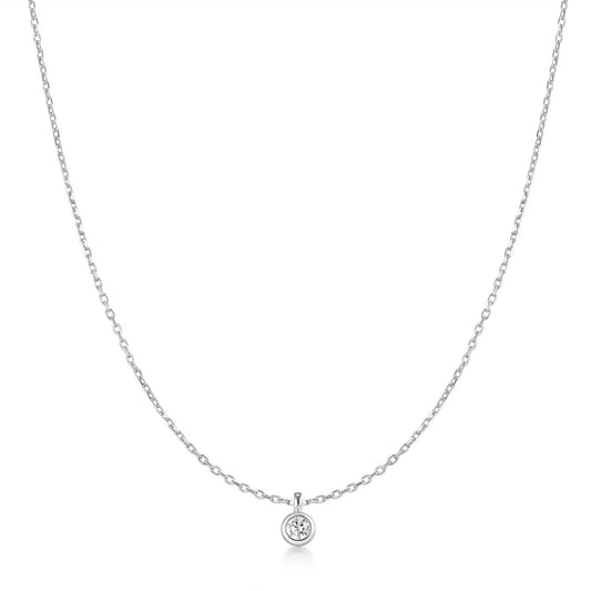 Ania Haie Silver Classic Bezel Set Solitaire Necklace