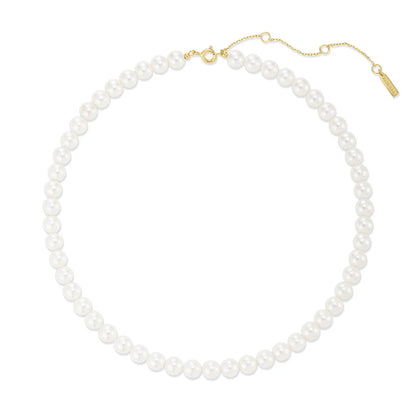 Ania Haie Yellow Gold Plate Classic Shell Pearl Beaded Necklace