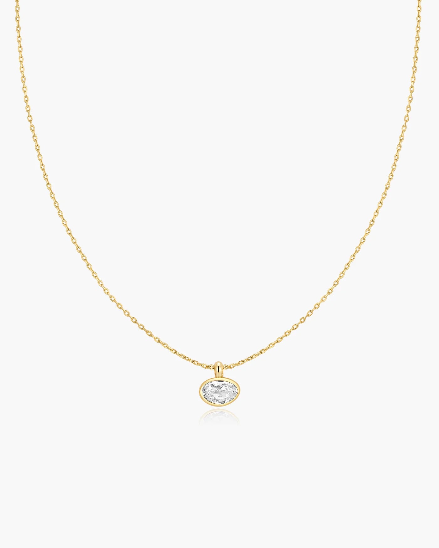Ania Haie Gold Plated Bezel Set Organic Pebble Necklace