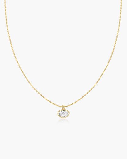 Ania Haie Gold Plated Bezel Set Organic Pebble Necklace