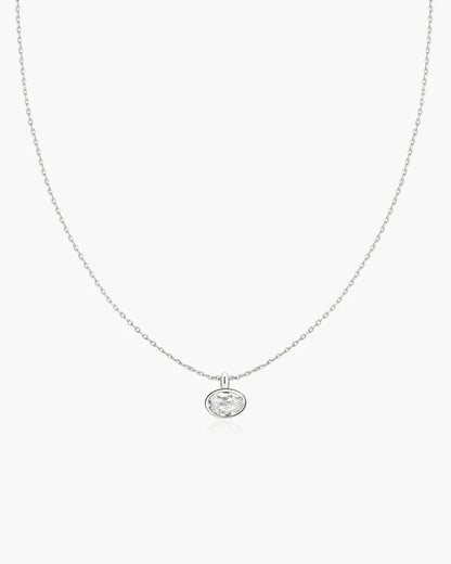 Ania Haie Sterling Silver Bezel Set Organic Pebble Necklace