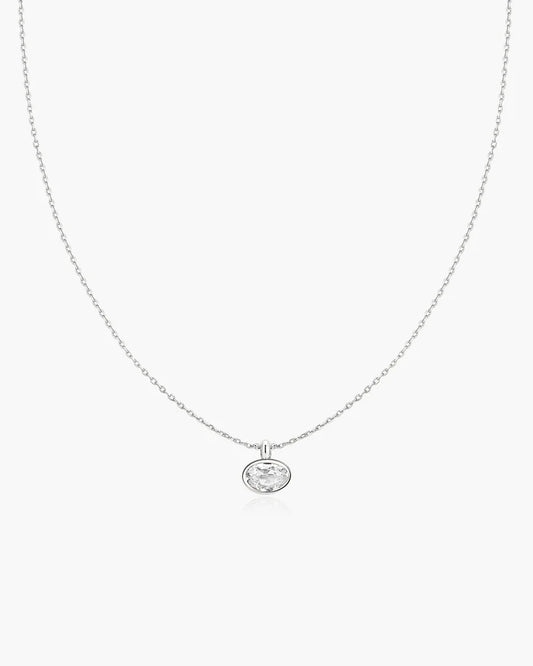 Ania Haie Sterling Silver Bezel Set Organic Pebble Necklace