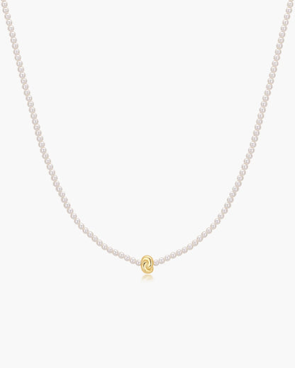 Ania Haie Yellow Gold Plate Twist & Glass Pearl Beaded Necklace