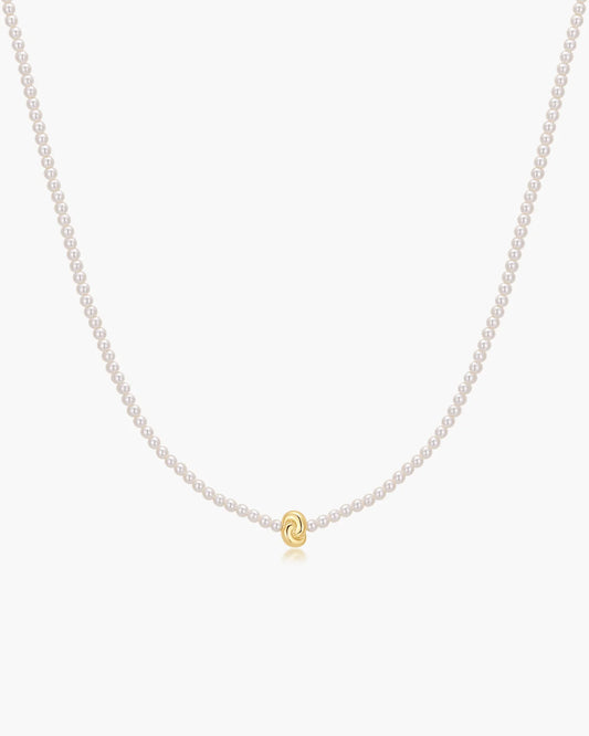 Ania Haie Yellow Gold Plate Twist & Glass Pearl Beaded Necklace