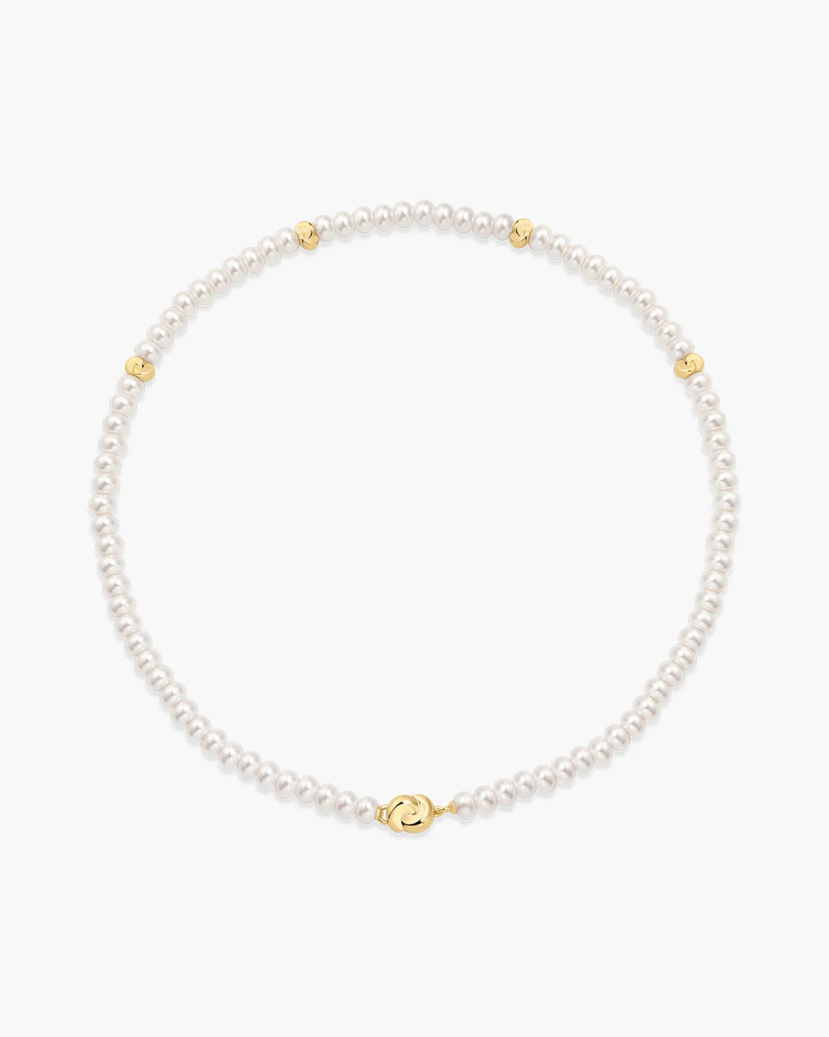 Ania Haie Yellow Gold Plate Glass Pearl Beaded Twist Station Necklace