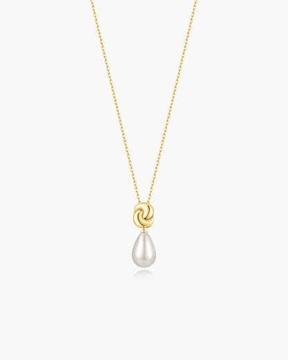 Ania Haie Yellow Gold Plate Twist & Shell Pearl Necklace