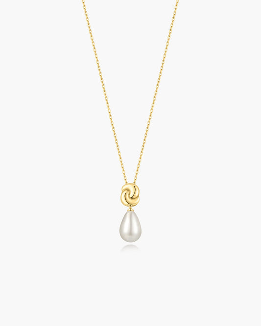 Ania Haie Yellow Gold Plate Twist & Shell Pearl Necklace