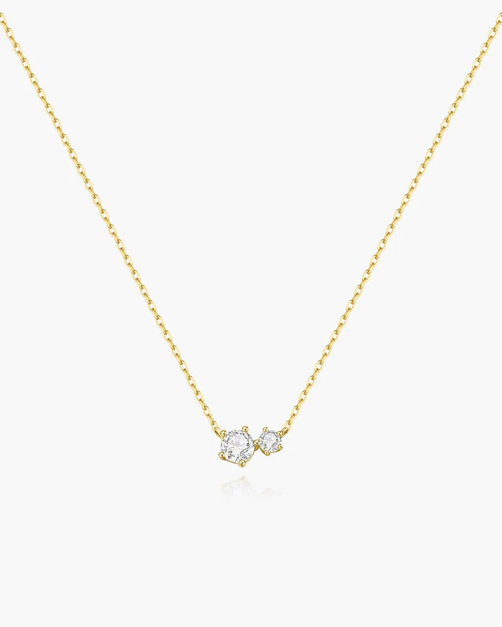 Ania Haie Gold Plated CZ Prong Set Duo Necklace
