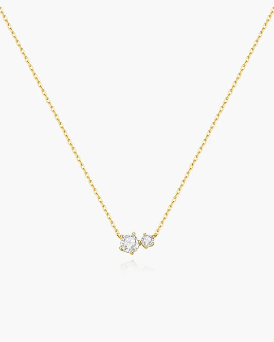 Ania Haie Gold Plated CZ Prong Set Duo Necklace