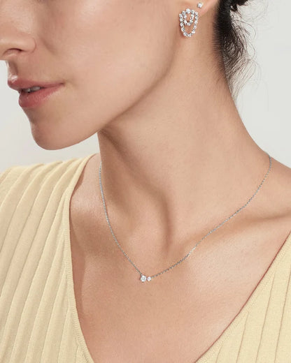 Ania Haie Sterling Silver CZ Prong Set Duo Necklace