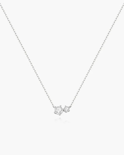 Ania Haie Sterling Silver CZ Prong Set Duo Necklace