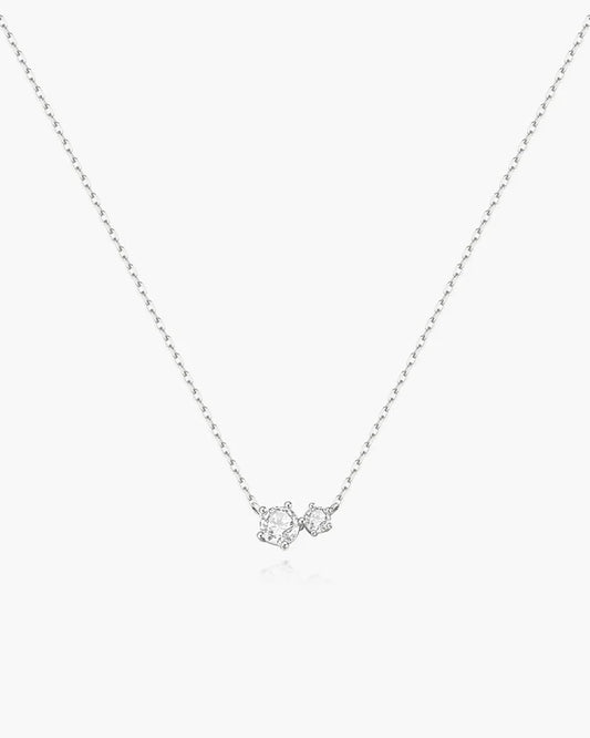 Ania Haie Sterling Silver CZ Prong Set Duo Necklace
