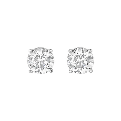 Sterling Silver 4mm Round Solitaire CZ Stud Earrings