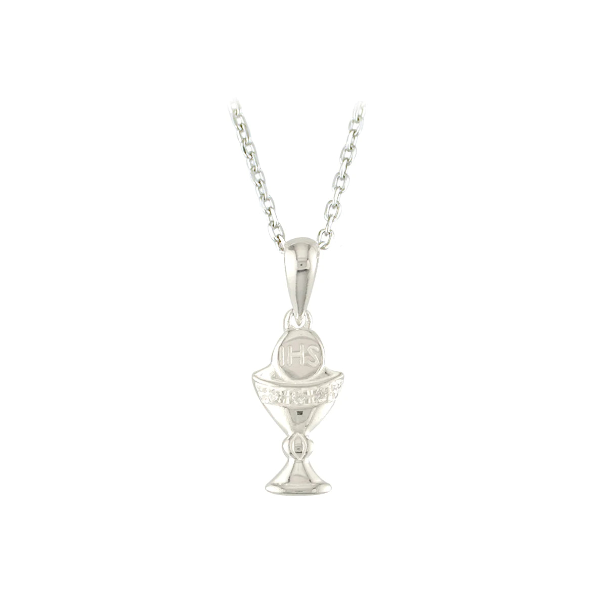 Sterling Silver Chalice Medal Pendant Necklace