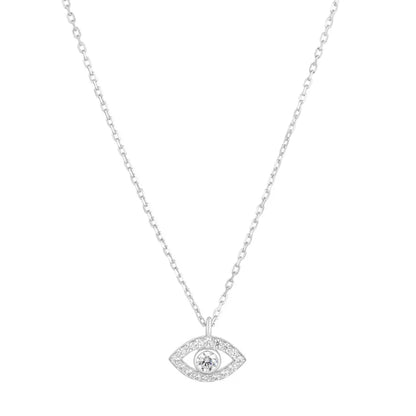 Sterling Silver Evil Eye CZ Necklace