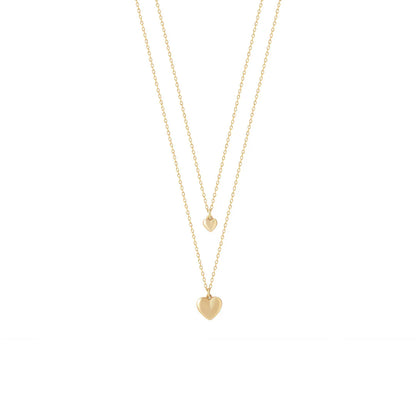Sterling Silver Yellow Gold Plated Double Heart Layered Necklace