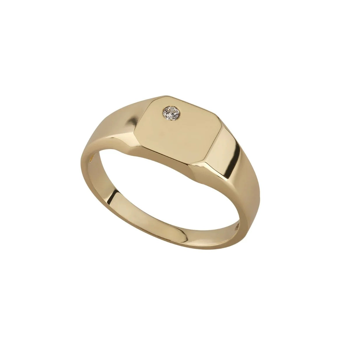 9ct Yellow Gold Square CZ Signet Ring