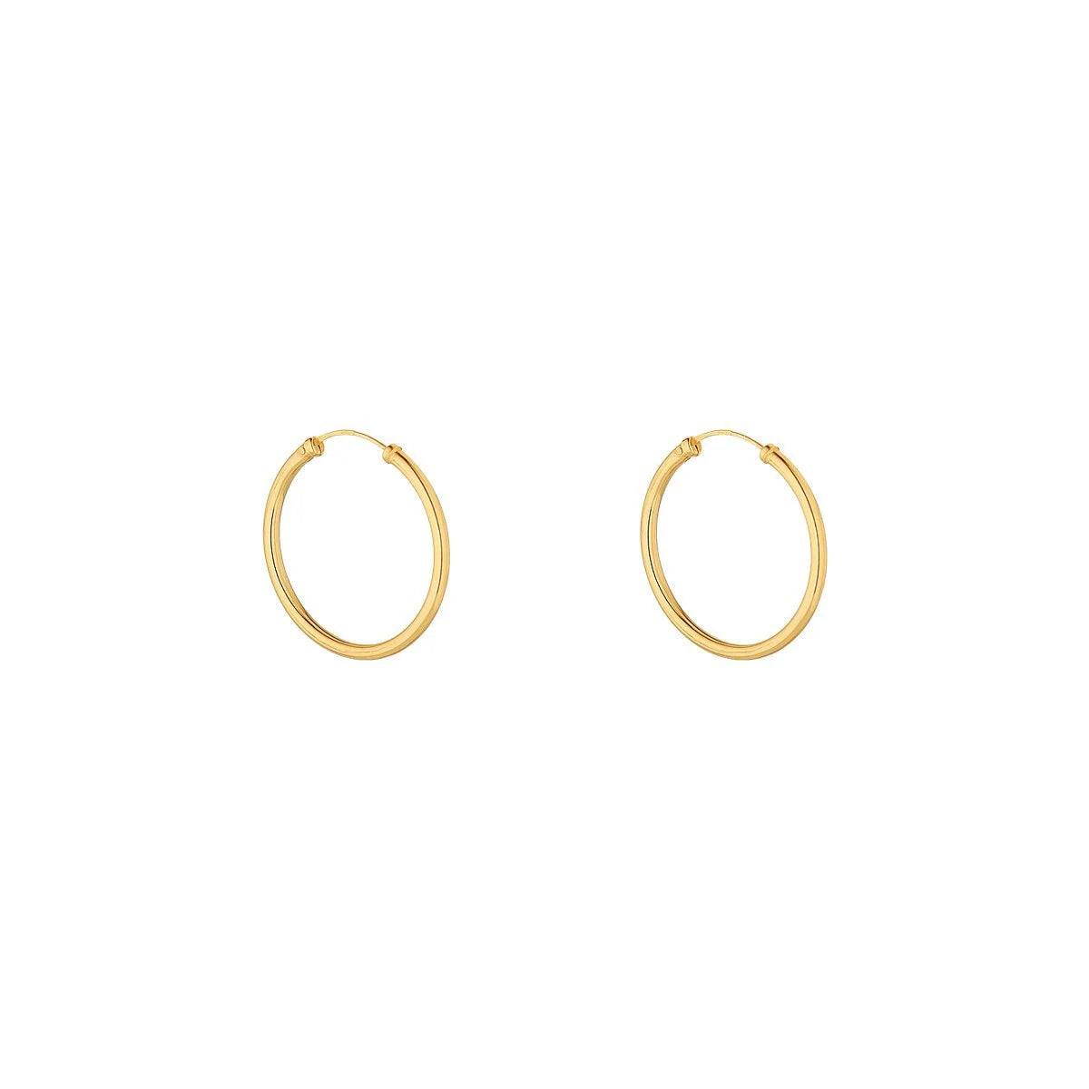 9ct Yellow Gold 18mm Sleeper Hoops