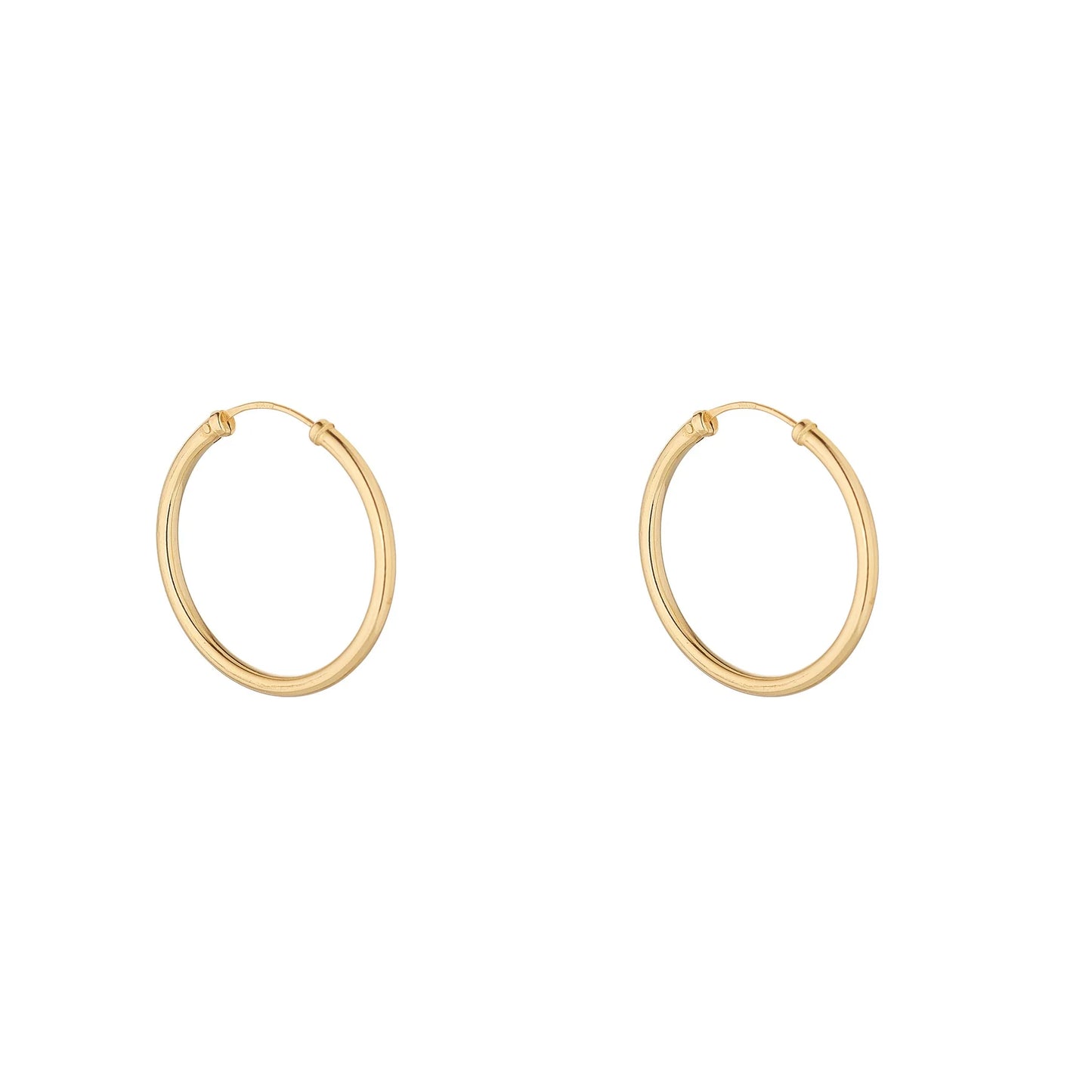 9ct Yellow Gold 25mm Sleeper Hoop Earrings