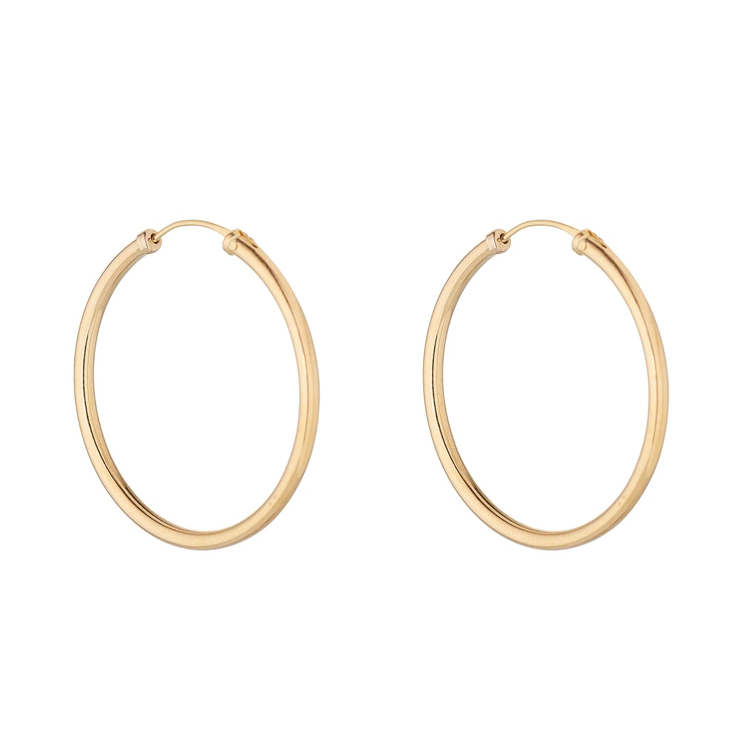 9ct Yellow Gold 30mm Sleeper Hoop Earrings