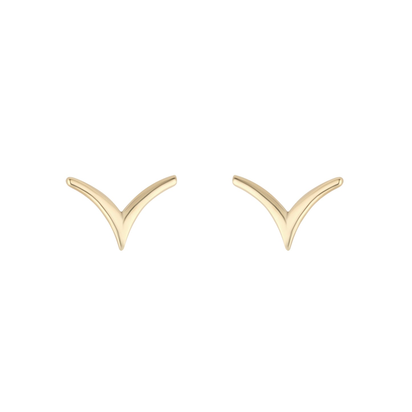 9ct Yellow Gold V-Shape Stud Earrings