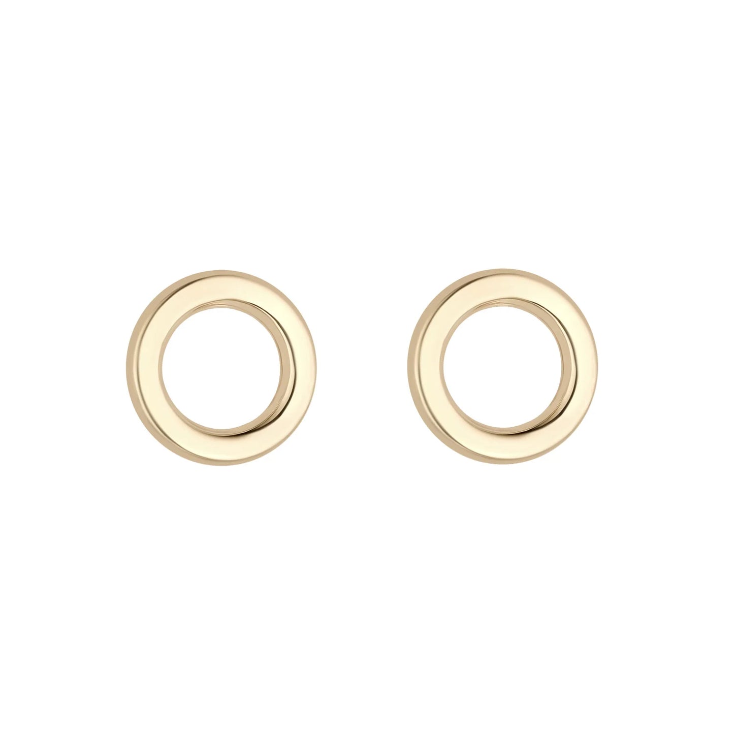 9ct Yellow Gold 9mm Open Circle Stud Earrings