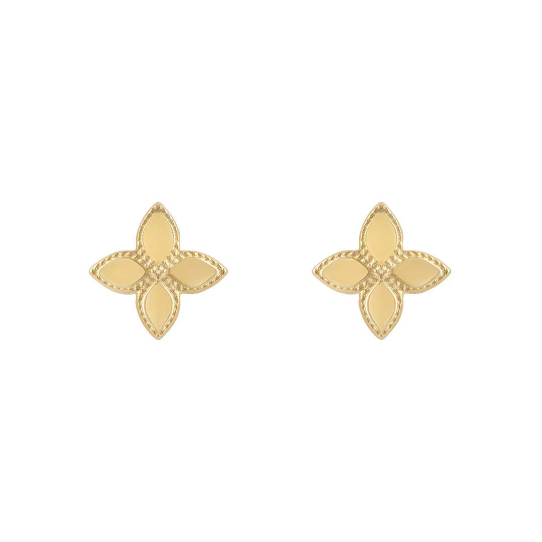 9ct Yellow Gold Flower Stud Earrings