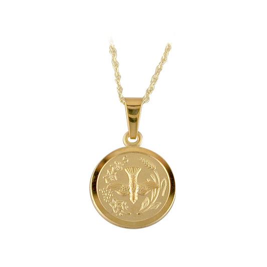 9ct Yellow Gold Small Dove Pendant Necklace