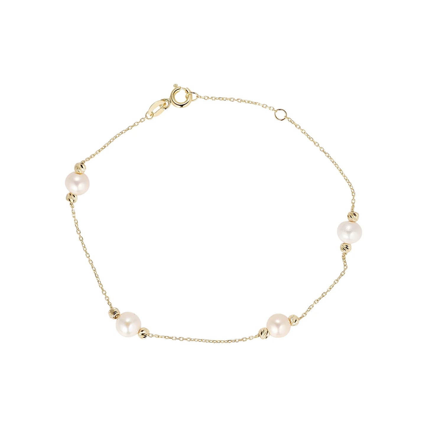 9ct Yellow Gold Fresh Water Pearl Bracelet