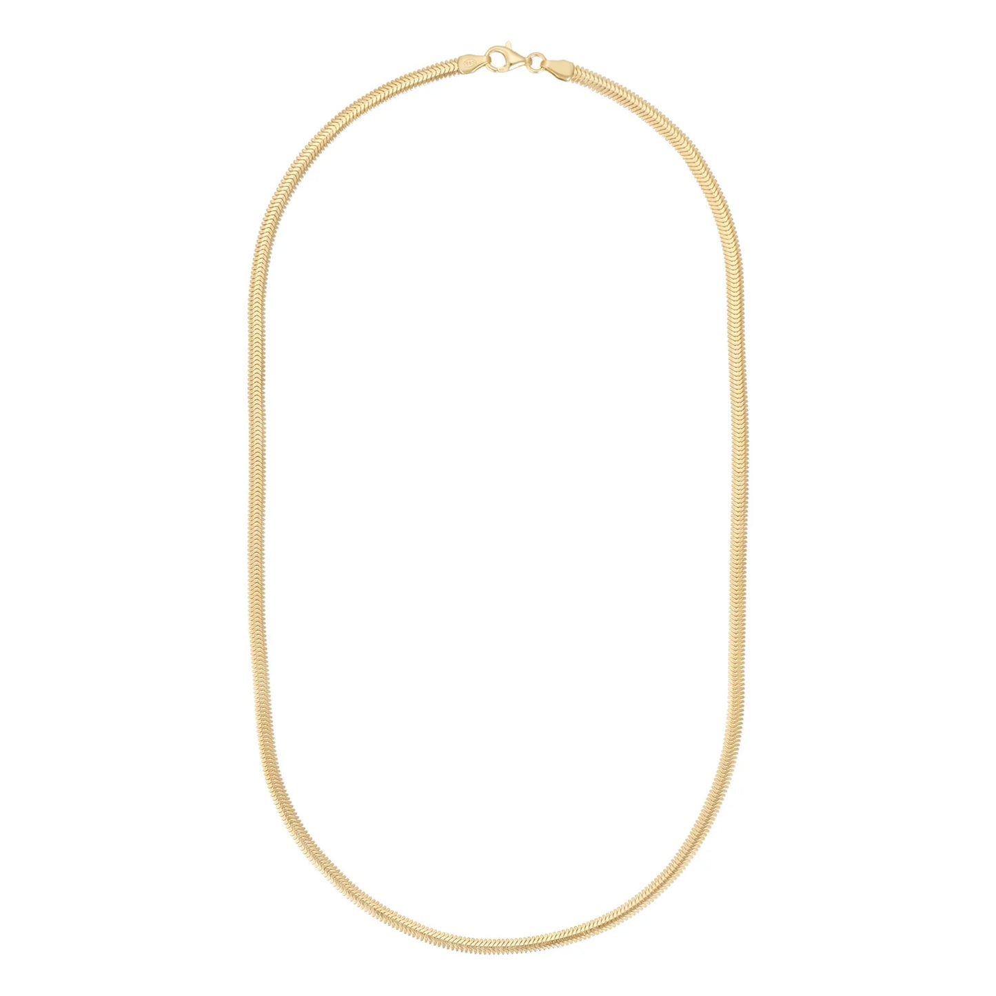 9ct Yellow Gold Flat Omega Chain Necklace