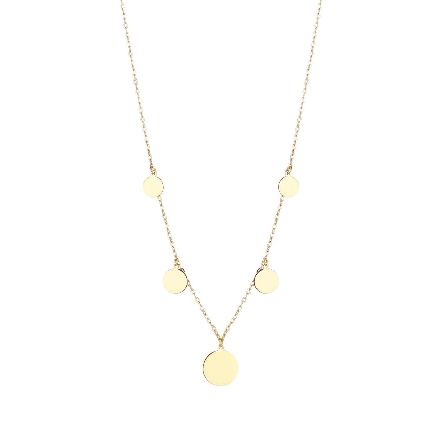 9ct Yellow Gold Five Disc Necklace