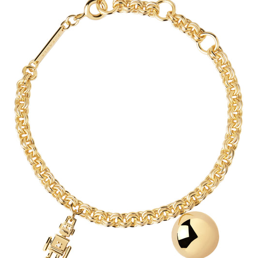 PDPAOLA Yellow Gold Plated Space Age CZ Bracelet
