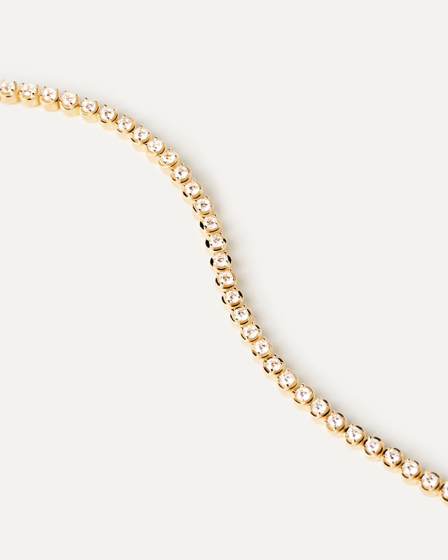 PDPAOLA Yellow Gold Plated Rub Over CZ Tennis Bracelet