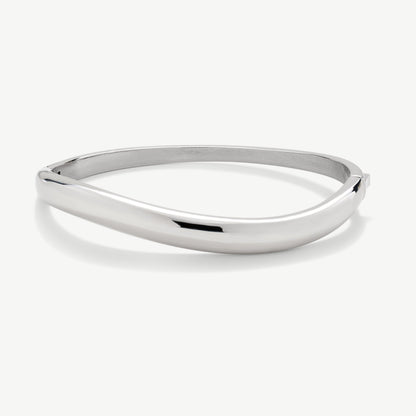 D.LOUISE Yellow Gold Plate Wave Bangle