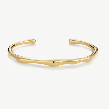 D.LOUISE Yellow Gold Plate Bamboo Bangle