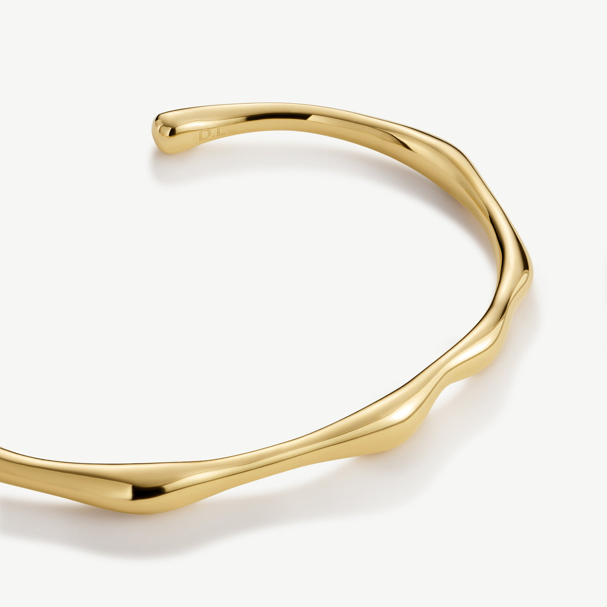 D.LOUISE Yellow Gold Plate Bamboo Bangle