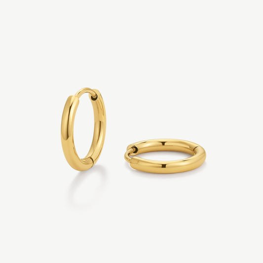 D.LOUISE Yellow Gold Plate 10mm Essential Hoop Earrings